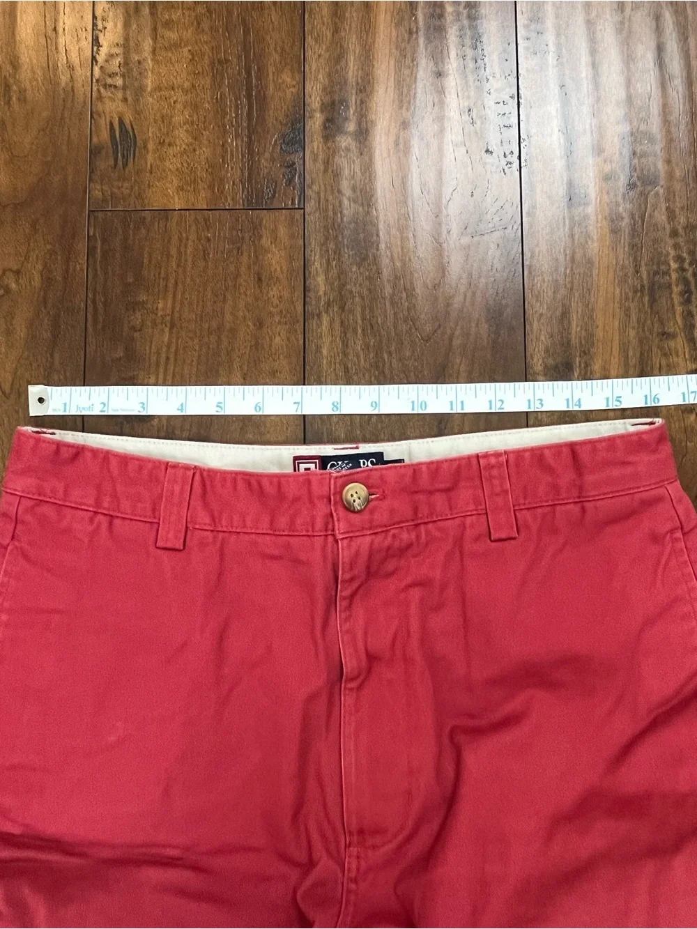 CHAPS Men’s Shorts Flat Front Chino Coral Pink 100% Cotton EUC Size 32